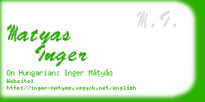 matyas inger business card